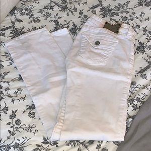White true religion jeans with some staining